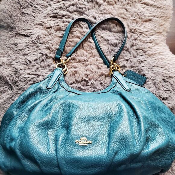 Genuine JLO Coach HOBO – Turquoise/Teal Leather - Picture 3 of 8